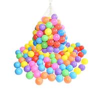 Ram® - Pelotas de plástico Suave Multicolor con Bolsa de Transporte de PVC Transparente para Interiores y Exteriores, Piscina, trampolín, Juguete de Juego (100)