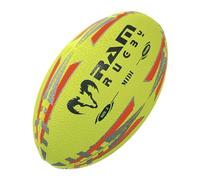 Ram Rugby Balón de rugby Midi, color amarillo neón, tamaño 2 (22 cm), relleno de aire como por balón estándar