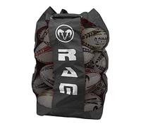 Ram Rugby - Bolsa transpirable para pelotas de rugby, capacidad para 16 pelotas de tamaño 5, almacenamiento de malla de nailon duradera con correa ajustable y agujero de drenaje, bolsa grande para