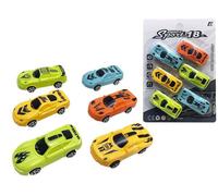 Rama - Coches de Juguete Pull Back en Blister, 6 Coches de Inercia, Tamaño 19,5x28x3 cm, para Niños a Partir de 3 Años
