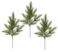 Rama de Abeto Artificial de 45 cm, Juego de 3 Ramas Decorativas de Color Verde Abeto, Guirnalda de Adviento, Accesorios para Corona, Guirnalda, decoración navideña, Tallo, Rama Artificial, Flores