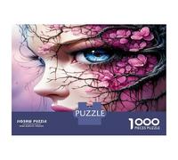 Rama de Cerezo con Rostro de Dama 1000 Piezas Puzzle Premium Arte Floral Puzzle Clásico, Cartón Grueso - Ultra Difícil, Antiestrés Total, Ideal para Diversión En Casa 38x26cm/1000pcs