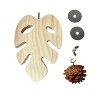 Rama de descanso de loro: barra de garra aviar, diseño de follaje para práctica de vuelo, soporte de madera con textura natural, cuidado de animales, barra de jaula para pájaros de amor, guacamayos y