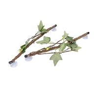 Rama de Esquina de Reptil, 2 Piezas de Decoración de Rama de árbol de Escalada de Resina con Hojas, Decoración de Plantas de Terrario de Apariencia Realista con Ventosas para
