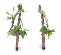 Rama de Esquina de Reptil, Decoración de Plantas de Terrario Trepador, Adorno de Planta de Terrario con Ventosa para Serpiente, Lagarto, Dragones Barbudos, Escalada Gecko