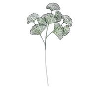 Rama de flores de ginkgo de 3 puntas, hojas de abanico, hojas artificiales, hojas persas, hojas artificiales de ginkgo, decoración del hogar y tienda (verde)
