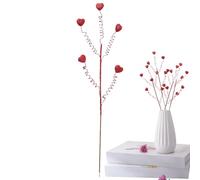 Rama de flores para la fiesta de San Valentín,Rama de bayas rojas en forma de corazón - Tallos de flores artificiales de bayas rojas | para decoraciones de fiesta de banquete materno Proposit