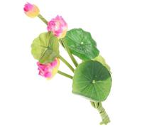 Rama de Flores secas 1 Flor de simulación nenúfar, micropaisaje, decoración for el hogar, Artificial Verde Poliuretano(Purple)