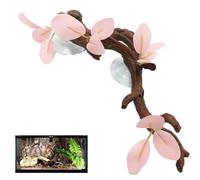 Rama trepadora de serpientes - Rama de árbol de succión con hojas | Serpiente Terrario Decoración Lagarto Tanque Accesorios Anfibio Gárgola Geckos Ranas, Reptil Perca, Hábitat Verde, Vivarium Jungle O