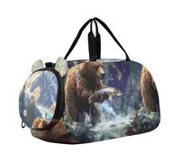 Ramadan Crescent Moon - Bolsa de viaje para niños, diseño de luna creciente, color morado, Estampado Bear Fish River, Classic