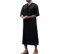 Ramadan Decorations - Bata musulmana bordada de manga larga para hombre, decoración del hogar (5), Negro, XXL