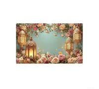 Ramadán Eid - Decoración de tela para colgar en la pared para sala de estar, decoración de puerta de pared durante el período de observancia festiva (2)