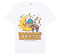 Ramadan Kareem Kids Cute Crescent Moon Musulmanes Niños Comfort Colors Adult Heavyweight T-Shirt