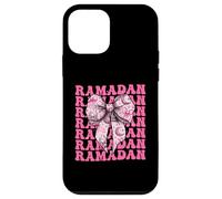 Ramadan Kareem Muslim Moon Mosque para niña, coqueta, lazo rosa Carcasa para iPhone 12 mini