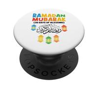 Ramadán Mubarak 30 días de bendición ayuno árabe PopSockets PopGrip Adhesivo
