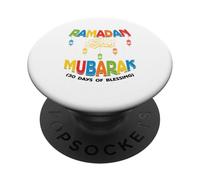 Ramadán Mubarak 30 días de bendición Ayuno Ramadán musulmán PopSockets PopGrip Adhesivo