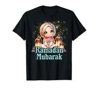Ramadán Mubarak Lindo Hijabi Girl Happy Ramadan Girls Womens Camiseta