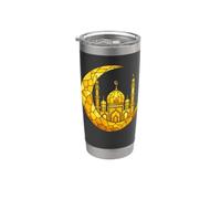 Ramadán Símbolo Islámico Luna Creciente Islam Mezquita Musulmán Vaso térmico de acero inoxidable de doble pared