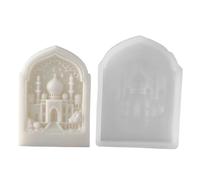 Ramadann - Moldes de silicona para decoración de mezquita 3D, molde religioso para velas religiosas, moldes de resina epoxi, hechos a mano