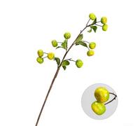 Ramas artificiales de naranjo, paquete de 3 tallos de frutas de imitación de 65 cm con alambre flexible para decoración del hogar, oficina, boda (verde)