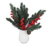 Ramas de Pino Artificial Tallos de Bayas Rojas decoración para el hogar de la casa de la casa Ramas de Navidad Vidas