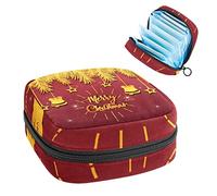 Ramas de pino dorado con adornos colgantes, bolsa de almacenamiento de servilletas sanitarias rojas, bolsas de copa menstrual femenina, soporte para almohadillas de lactancia, bolsas de tampón, bolsa