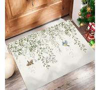 Ramas Sauce Acuarela Felpudo Entrada Casa, 50 x 80 cm Alfombra Exterior Antideslizante y Lavable para Puerta Principal Balcón Jardín, Verde Menta