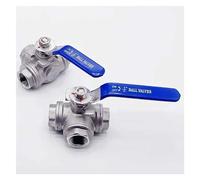 Válvula De Bola De 3 Vías De Acero Inoxidable 304, Válvula De Bola De Rosca Hembra Tipo L Tipo T 1/4 "3/8" 1/2 "3/4" 1 "DN8-DN50 BSP, 1 Uds. (Size : DN50, Color : T Type)