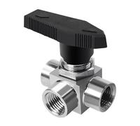 RAMBEX Válvula De Bola En Forma De T De Acero Inoxidable con Rosca Hembra G De 1/8", 1/2", 3/4", 3/8" Y 1/4", De 3 Vías.(G Thread 3/8")