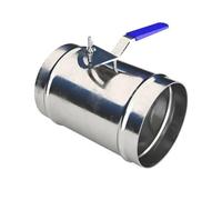 RAMBEX Válvula De Control De Volumen De Aire Manual Válvula De Aire con Mango De Silicona De Acero Inoxidable con Rotación De 90 °, Válvula De Tubería Circular, 1 Unidad(OD 100mm)