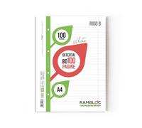 Rambloc - Recambio de Folios A4 Perforadas Máxima Durabilidad y Calidad para Archivador 4 Anillas - 400 Hojas Raya B, Folios para Material Escolar y Archivado Profesional