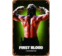 Rambo First Blood Minimal - Póster de película retro de metal vintage de 12 x 8 pulgadas, decoración de pared para bar, club de música, hombre, cueva