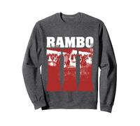 Rambo III Escena de Batalla Final Sudadera, Unisex para Adultos, Jaspeado Oscuro, L