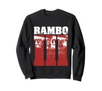 Rambo III Escena de Batalla Final Sudadera, Unisex para Adultos, Negro, L