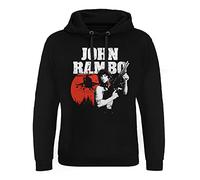 Rambo Licenciado Oficialmente John Epic Sudaderas con Capucha (Negro), Medium
