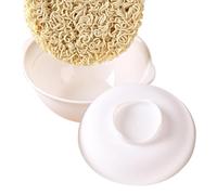 Ramen - Arrocera - Tazón resistente al calor para microondas con tapa, recipiente caliente para sopa rápida | Olla portátil para utensilios de cocina, soporte de comida instantánea, cuenco de fideos