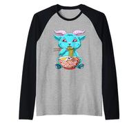 Ramen Baphomet Cute Pastel Goth Noodle Soup Anime Camiseta Manga Raglan