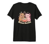 Ramen Besties Capibara y Axolotl Cute Friends Camiseta Premium