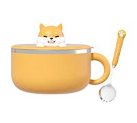 Ŕamên Bowl - Instant Noodle Bowl Set 1200ml | PP And 304 Stainless Steel Ŕamên Cooker Bowls With Spoon | Heat Insulated Soup, Salad, Pasta Container For Kitchen And Office Use