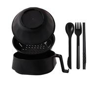 Ramen Bowl Set Microwave Safe - 6X Large Capacity Microwave Safe Ramen Bowl Set, Instant Noodles Cooker With Lid, ChBowl - Lid, Chopsticks, Spoons, Fork, PP Noodle Bowls For Soup Noodles Or Asian Food