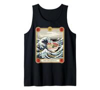 Ramen Bowl Surfeando la Gran Ola Fuera de Kanagawa Tarot Card Camiseta sin Mangas