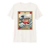 Ramen Bowl Surfing Tarot Card La Gran Ola Fuera de Kanagawa Camiseta Premium