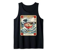 Ramen Bowl Surfing Tarot Card La Gran Ola Fuera de Kanagawa Camiseta sin Mangas