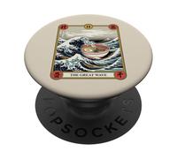 Ramen Bowl Surfing Tarot Card La Gran Ola Fuera de Kanagawa PopSockets PopGrip Adhesivo