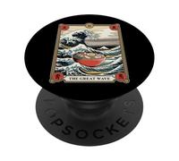 Ramen Bowl Surfing Tarot Card La Gran Ola Fuera de Kanagawa PopSockets PopGrip Adhesivo