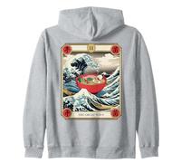 Ramen Bowl Surfing Tarot Card La Gran Ola Fuera de Kanagawa Sudadera con Capucha