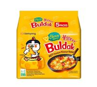 Ramen coreano picante de pollo con queso tipo Buldak salteado Pack 5 x 140 g fideos instantáneos sabor intenso y cremoso