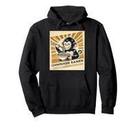 Ramen de chimpancé lindo de la vida silvestre del arte japonés vintage Sudadera con Capucha