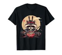 Ramen de Mapache Samurai Fideos japoneses Arte de Fideos de Mapache Camiseta