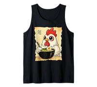 Ramen de Pollo japonés Kawaii Anime Gallo Camiseta sin Mangas